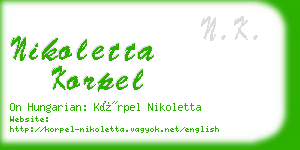 nikoletta korpel business card